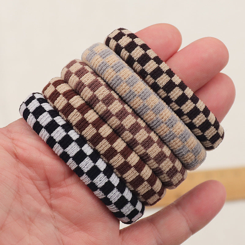 Wholesale Black and White Plaid Autumn and Winter Nylon Hair Scrunchies